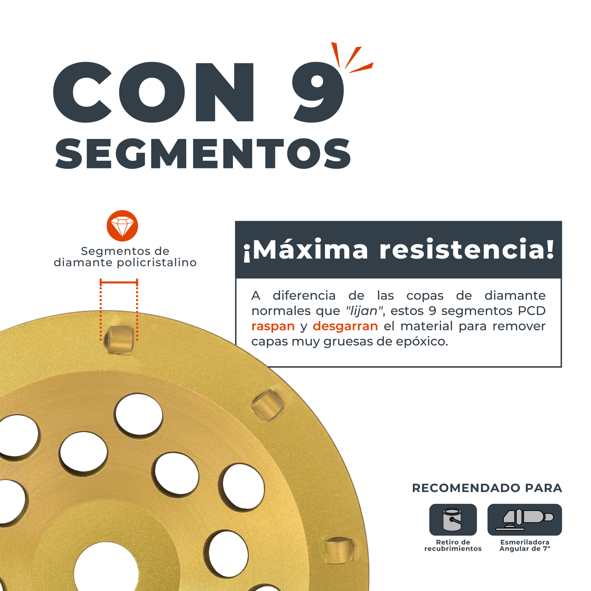 Copa PCD / 9 Segmentos / 7"