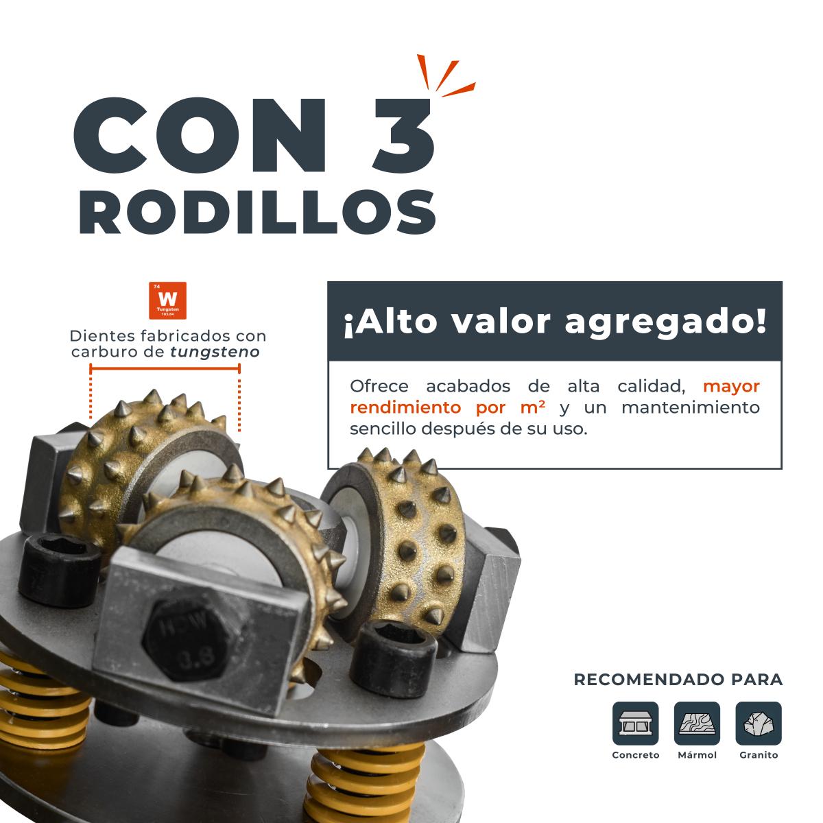 Martelina (Buzarda) de Alto Rendimiento para Concreto y Mármol | Acabado Antiderrapante | Adaptador Universal (M14 / Redi Lock)