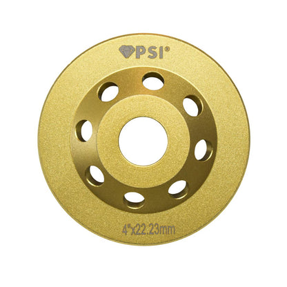 Copa Diamantada 4" PSI Concreto | Disco de Desbaste Profesional | Eje 7/8" | 4 Segmentos Grandes