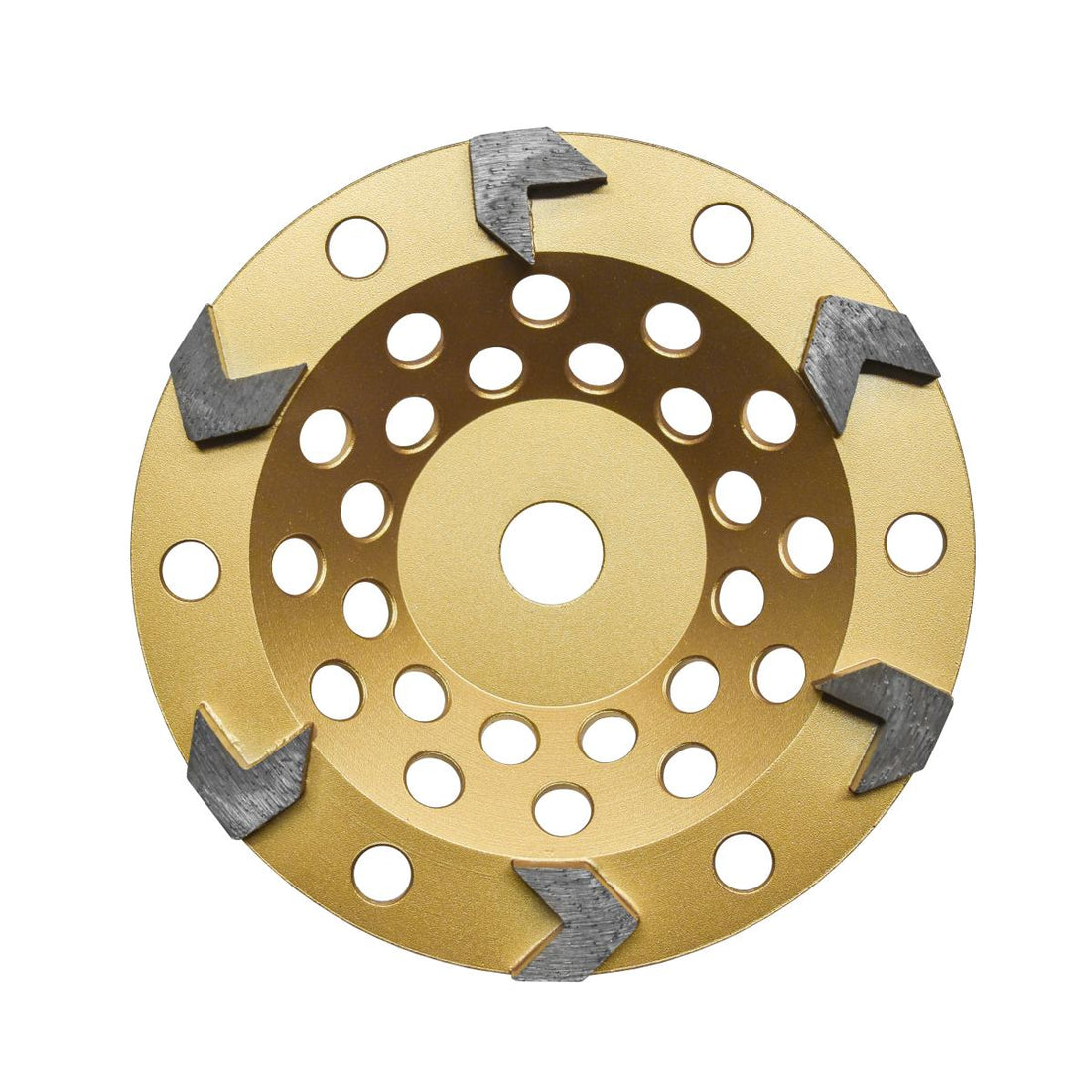Copa Diamantada 7" PSI Concreto | Disco de Desbaste Profesional | 6 Segmentos | Eje 7/8" (Dorado)